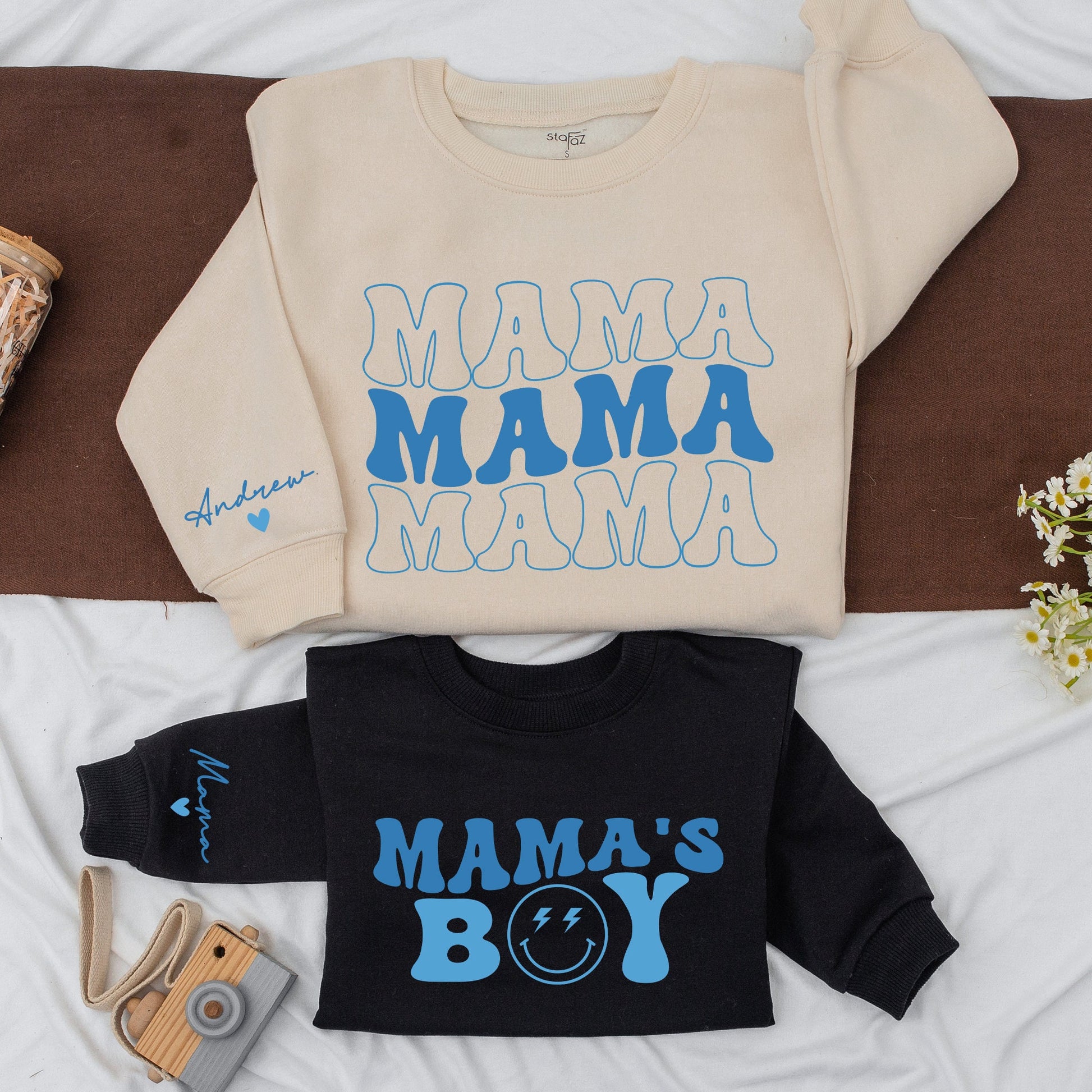 Mama and Mamas Boy Matching Sweatshirts perfect for Mom and Son with a Cozy Toddler Pullover comfortable Mother Son Gift Idea for Casual Wear