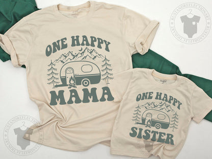 One Happy Camper First Birthday Shirt Matching Family Outfit Baby Toddler Boy Girl Camping Theme Party Tee Comfortable Cotton Celebration