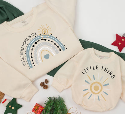 Mommy & Me Matching Sweatshirts - Little Things Cute Family Christmas Gift Idea, Mom and Baby Matching Outfits