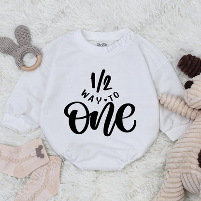 Half Birthday Outfit Girl, One Happy Dude Romper, 1st Birthday Bodysuit, Halfway to One Gift, Baby Boy or Girl Clothes