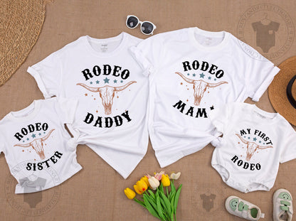 My First Rodeo Birthday Girl Outfit Cowgirl 1st Birthday Shirt Western Party Clothes Baby Toddler Tee Farm Theme Clothes Comfortable Cotton Gift