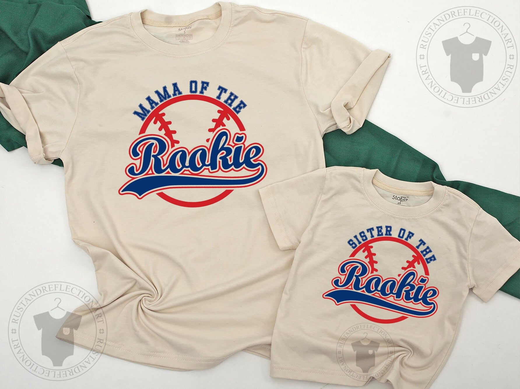 Rookie of the Year Baseball Birthday Shirt Matching Family Outfit Blue Rookie Baby Boy Girl Mommy Daddy Sister Brother First Year Celebration