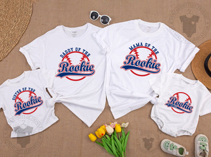 Rookie of the Year Baseball Birthday Shirt Matching Family Outfit Blue Rookie Baby Boy Girl Mommy Daddy Sister Brother First Year Celebration