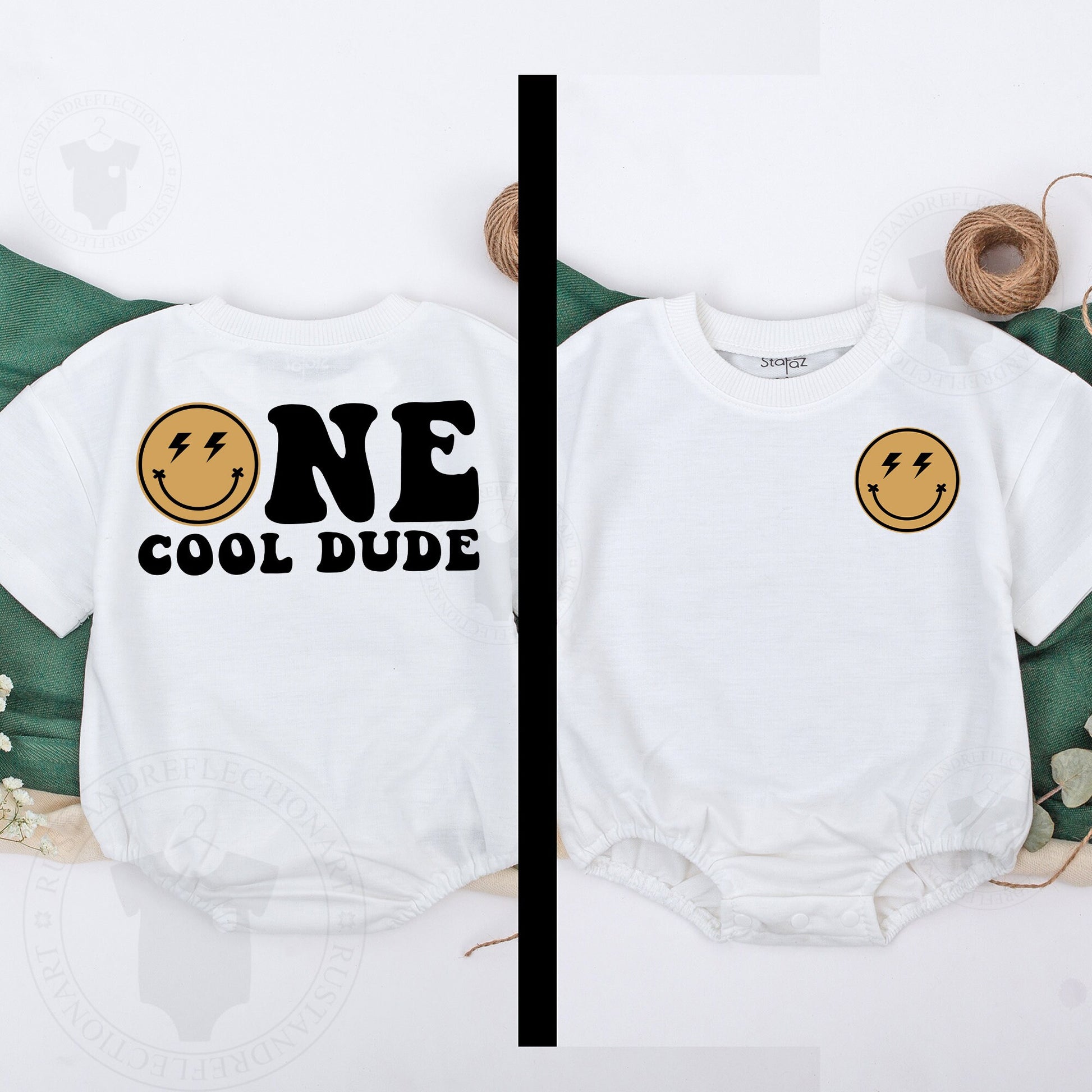 One Cool Dude 1st Birthday Shirts with Smiley Face Design Matching Mommy and Me Family Outfits for Baby Boy Party Celebration
