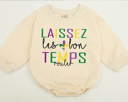 Retro Mardi Gras Sweatshirt Toddler Kids Fleur De Lis Sweater Laissez Les Bon Temps Rouler Celebration Outfit