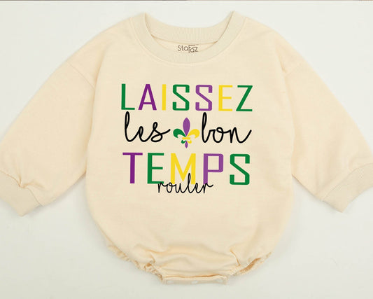 Retro Mardi Gras Sweatshirt Toddler Kids Fleur De Lis Sweater Laissez Les Bon Temps Rouler Celebration Outfit