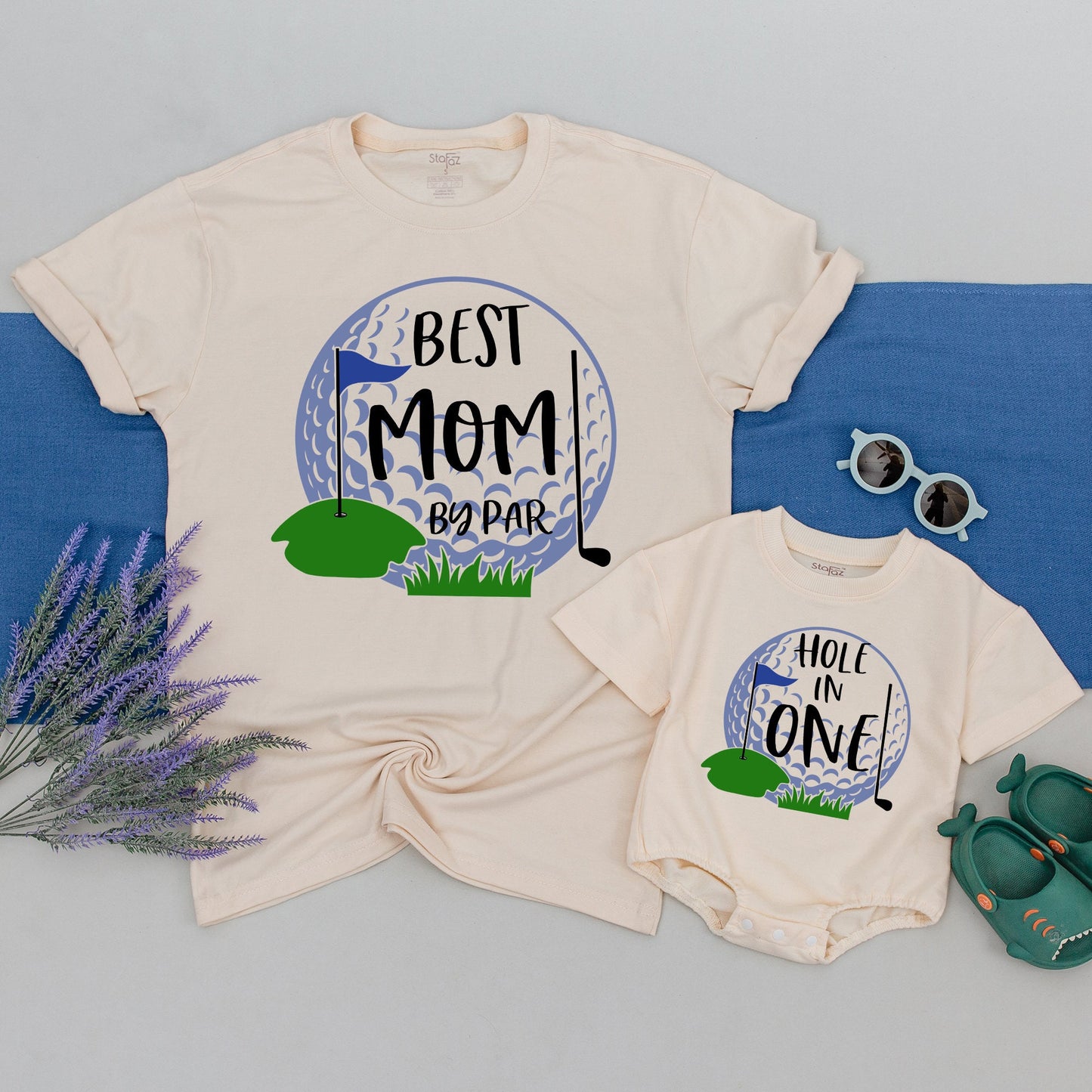 Hole in One Golf Birthday Shirts for Matching Family Mom Dad Sister Brother Baby Toddler First 1st Birthday Party Celebration Outfits