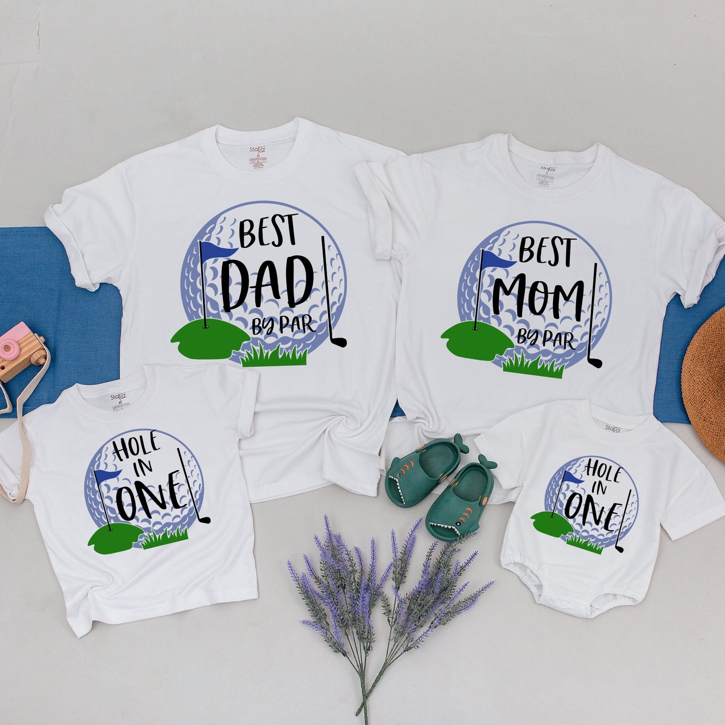 Hole in One Golf Birthday Shirts for Matching Family Mom Dad Sister Brother Baby Toddler First 1st Birthday Party Celebration Outfits