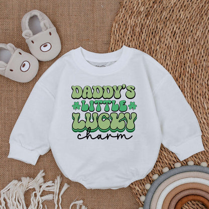 Light Mauve St Patrick's Day Baby Romper Daddy's Lucky Charm Newborn Outfit Irish Baby Bodysuit Wee Hooligan Celebration Gift