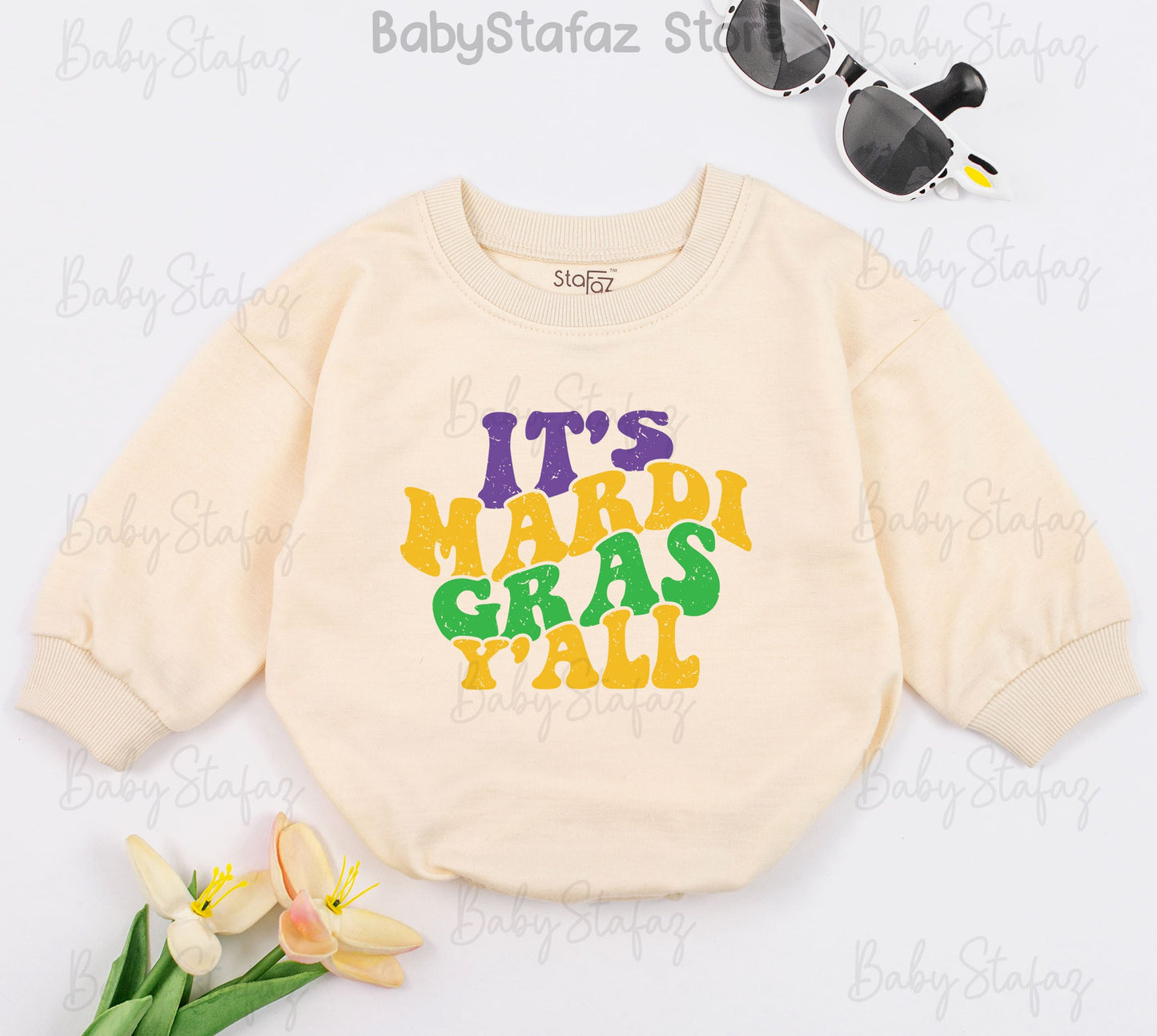 Mardi Gras Baby Romper Festive Parade Apparel Girls First Birthday Outfit Louisiana Celebration Clothes
