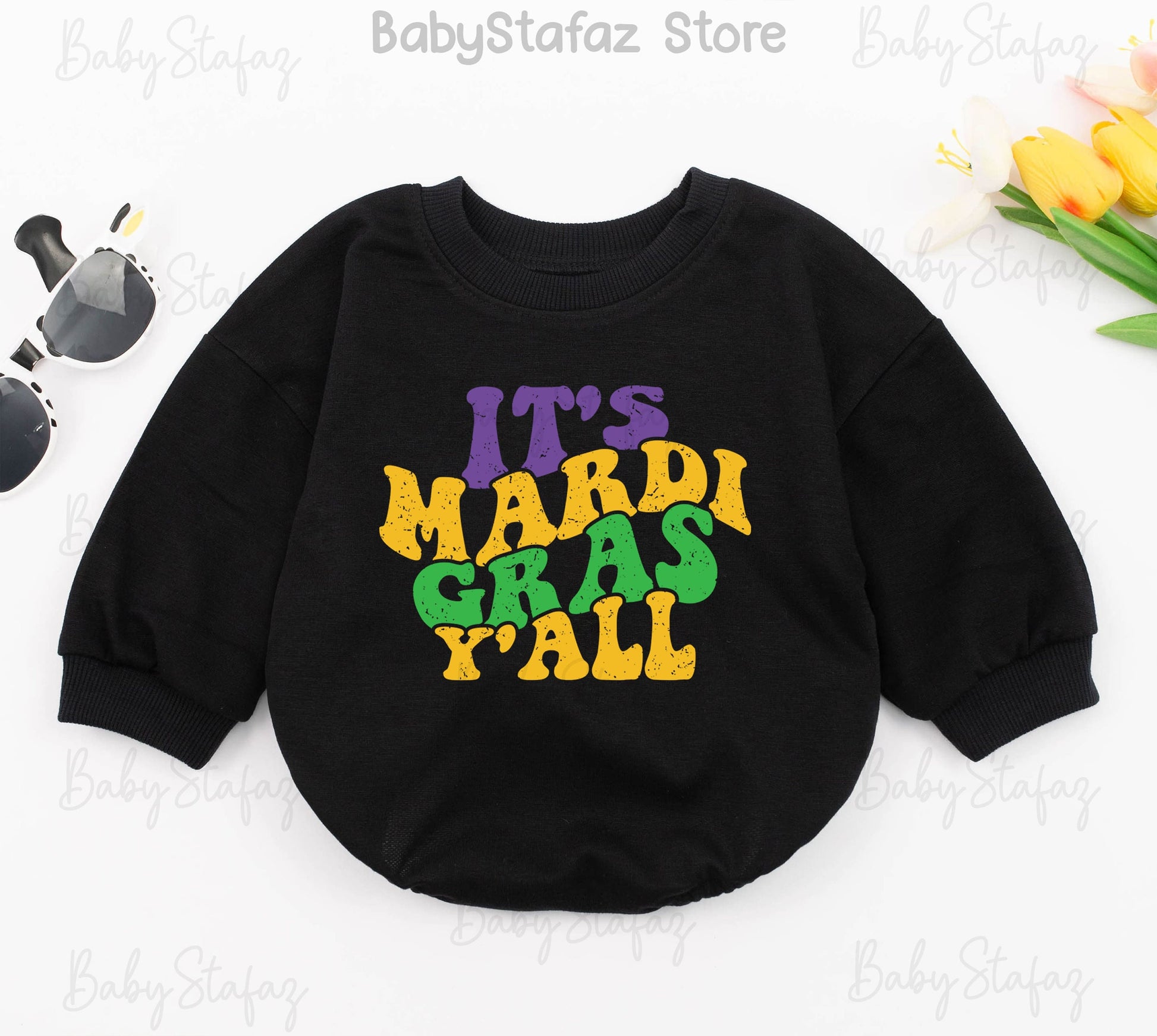 Mardi Gras Baby Romper Festive Parade Apparel Girls First Birthday Outfit Louisiana Celebration Clothes