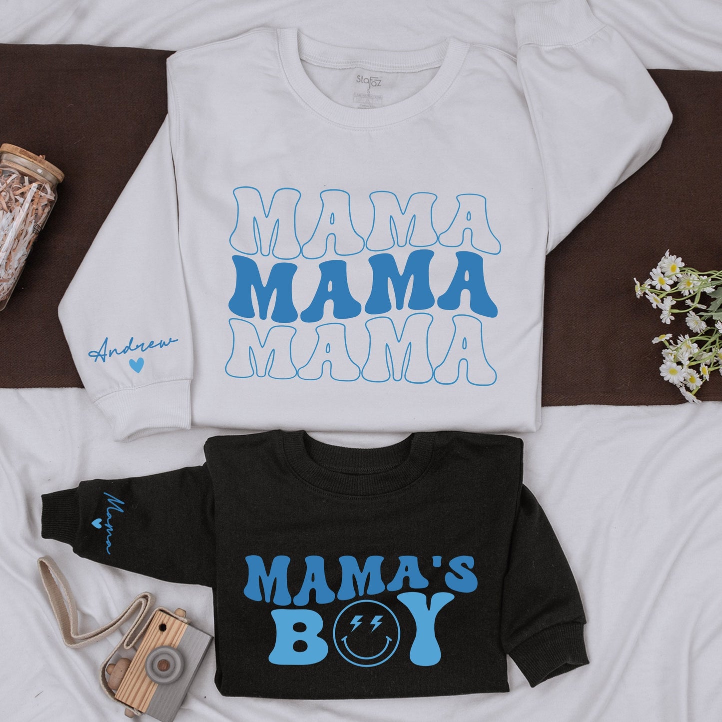 Mama and Mamas Boy Matching Sweatshirts perfect for Mom and Son with a Cozy Toddler Pullover comfortable Mother Son Gift Idea for Casual Wear