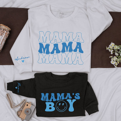 Mama and Mamas Boy Matching Sweatshirts perfect for Mom and Son with a Cozy Toddler Pullover comfortable Mother Son Gift Idea for Casual Wear