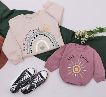 Mommy & Me Matching Sweatshirts - Little Things Cute Family Christmas Gift Idea, Mom and Baby Matching Outfits