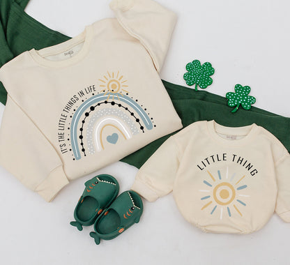 Mommy & Me Matching Sweatshirts - Little Things Cute Family Christmas Gift Idea, Mom and Baby Matching Outfits