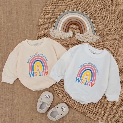 Baby Bubble Romper Bodysuit for Newborns Autistic Pride Infant Outfit supporting Autism Acceptance and Awareness comfortable baby gift