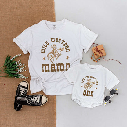 Wild Western Family Matching Birthday Shirts Mama Daddy Sister How The West Was One Cowboy First Rodeo Outfit
