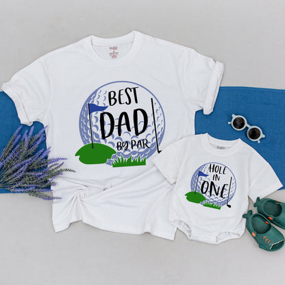 Hole in One Golf Birthday Shirts for Matching Family Mom Dad Sister Brother Baby Toddler First 1st Birthday Party Celebration Outfits