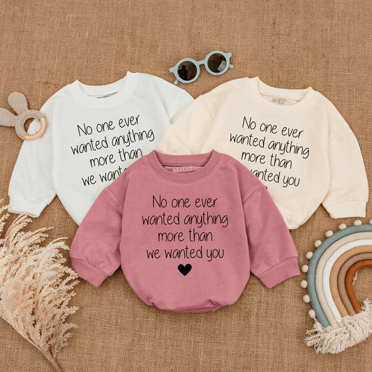IVF Pregnancy Announcement Romper Worth the Wait Rainbow Baby Gift Minimalist Typewriter Infant Bodysuit
