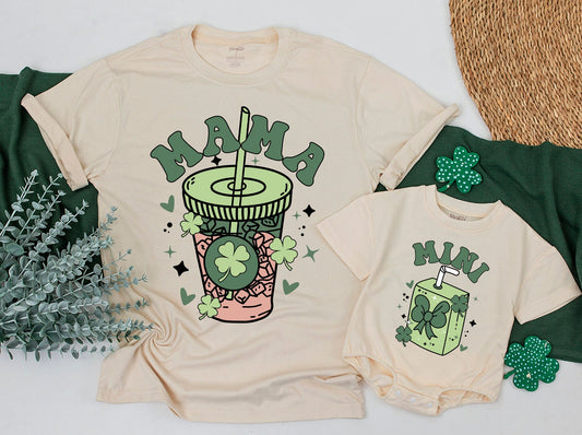 Mama and Mini St. Patrick's Day Matching T-Shirts for Baby and Toddler Fun Family Outfits