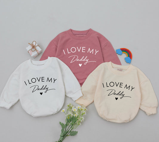 Sweet Baby Girl "I Love My Daddy" Romper Minimalist Heart Design Father's Day Gift for Daughter Newborn