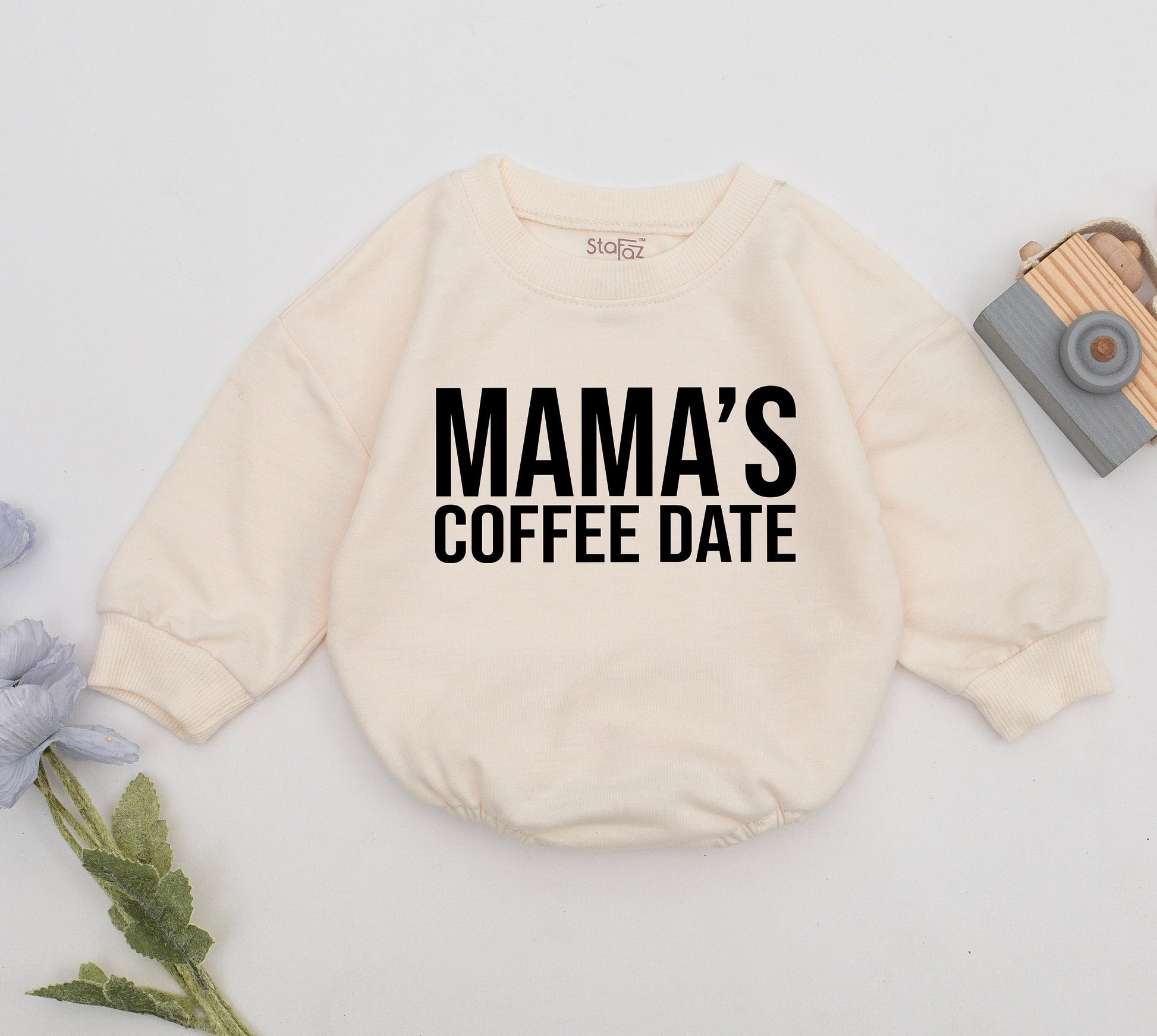 Mama's Coffee Date Romper Darling Baby Girl Outfit for Mom Daughter Matching Outfits Adorable Mother's Day Newborn Gift