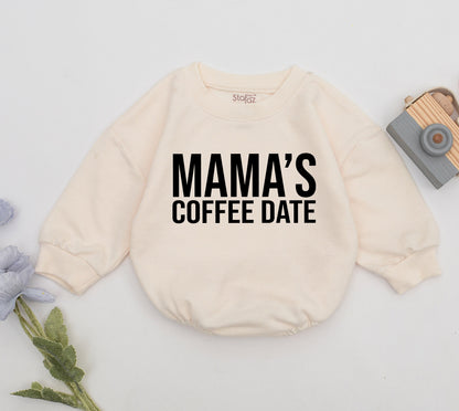 Mama's Coffee Date Romper Darling Baby Girl Outfit for Mom Daughter Matching Outfits Adorable Mother's Day Newborn Gift