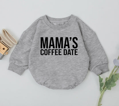 Mama's Coffee Date Romper Darling Baby Girl Outfit for Mom Daughter Matching Outfits Adorable Mother's Day Newborn Gift