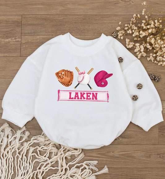 Retro Baseball Romper for Girls Game Day Baby Outfit One Piece Vintage Baseball Vibes Toddler Ball Game Apparel