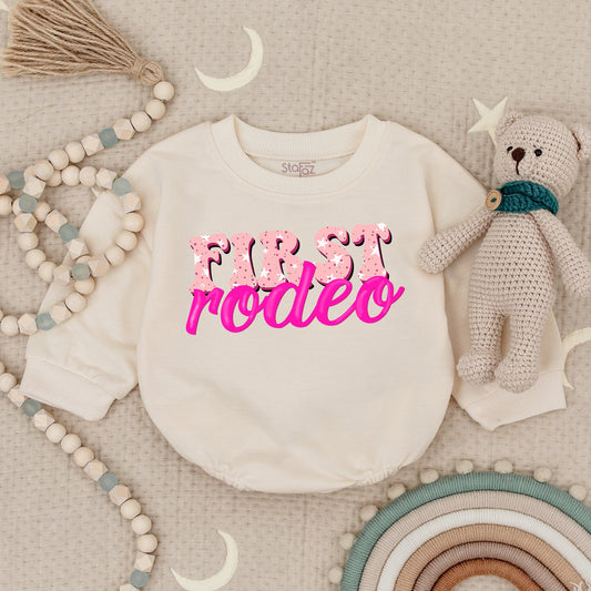 My First Rodeo Birthday Romper for Baby Girl Western Cowboy Outfit Adorable Pink Star Design 1st Birthday Smash Cake Clothes Fun Whimsical