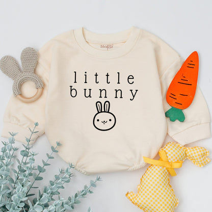 Little Bunny Baby Romper: Sweet Easter Outfit, Cute Newborn Gift, Soft Cotton Sleepsuit with Minimalist Rabbit Design, Perfect 1st Easter Outfit (137 chars)