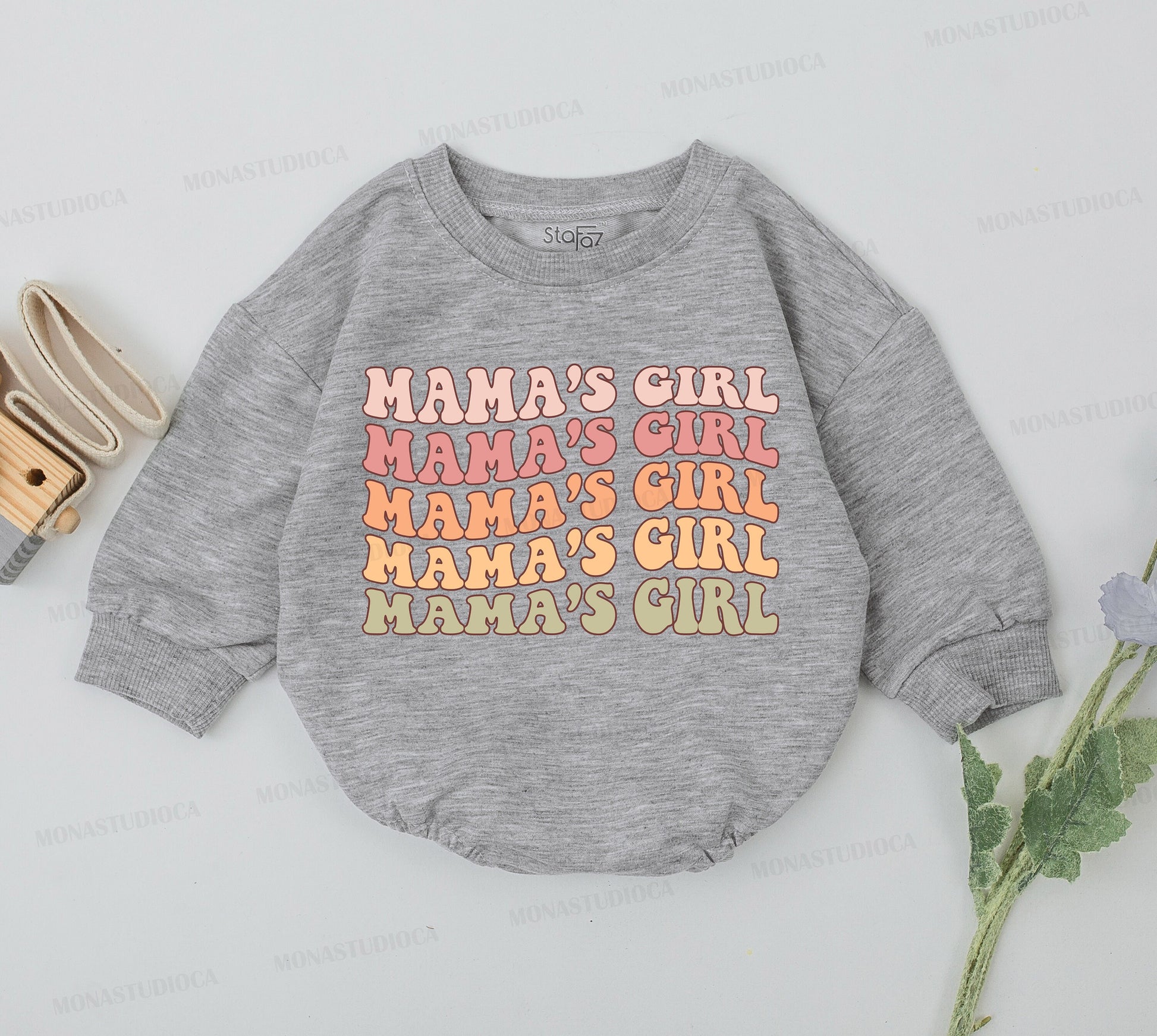 Mama's Girl Baby Romper & Matching Outfits for Newborn Girls, Mom & Daughter Shower Gift, Soft Cotton