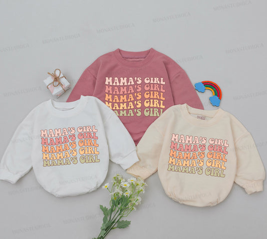 Mama's Girl Baby Romper & Matching Outfits for Newborn Girls, Mom & Daughter Shower Gift, Soft Cotton