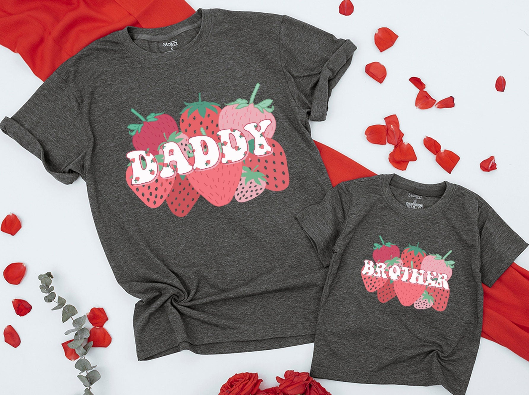 Sweet One Berry First Birthday Family Matching Shirts Strawberry 1st Birthday Party Outfit Mommy and Me Mama Daddy Tee Soft Cotton Gift
