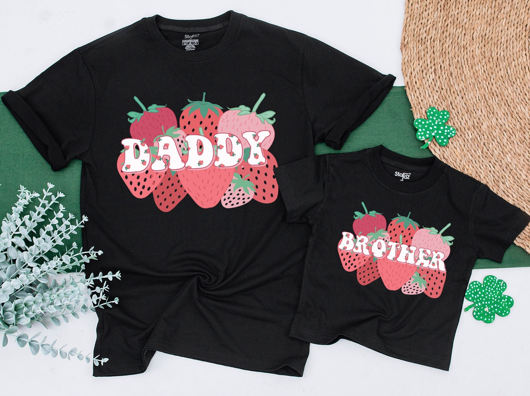 Sweet One Berry First Birthday Family Matching Shirts Strawberry 1st Birthday Party Outfit Mommy and Me Mama Daddy Tee Soft Cotton Gift