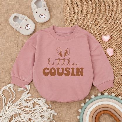 Matching Little Big Cousin Baby Boy Easter Outfits with Playful Bunny Ear Design Soft Comfortable Romper Bodysuit Newborn Clothes