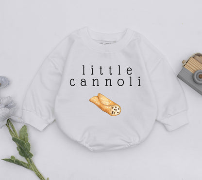 Little Cannoli Baby Romper, Sweet Italian Pastry Bodysuit, Foodie Gift for Newborn Boy or Girl, Minimalist Outfit for a Delicious Arrival! (137 chars)