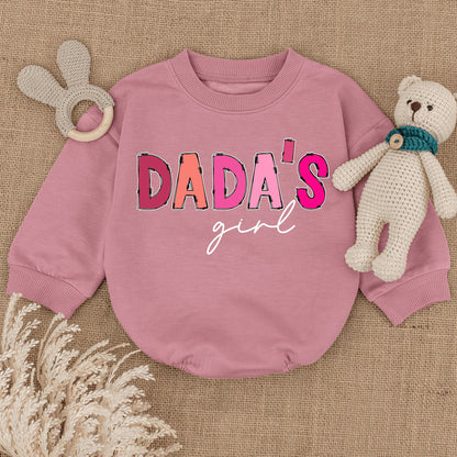 Dada's Girl Pink & Peach Bubble Romper Sweet Newborn Baby Girl Outfit Adorable Infant Clothes Perfect Baby Shower Gift for Girls
