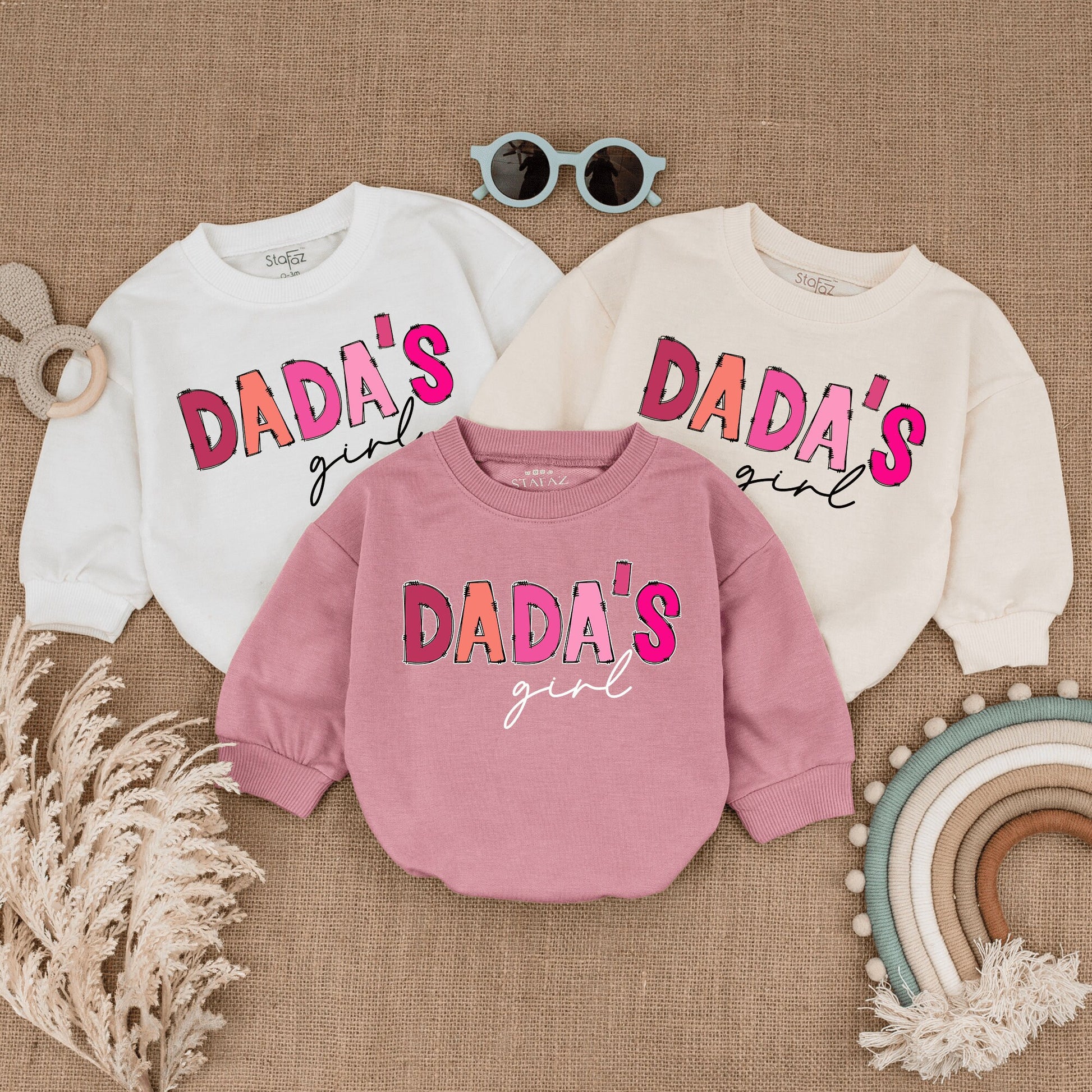 Dada's Girl Pink & Peach Bubble Romper Sweet Newborn Baby Girl Outfit Adorable Infant Clothes Perfect Baby Shower Gift for Girls