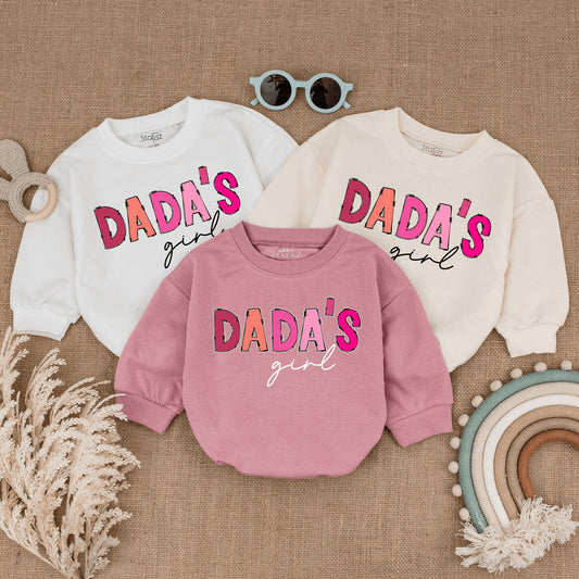 Dada's Girl Pink & Peach Bubble Romper Sweet Newborn Baby Girl Outfit Adorable Infant Clothes Perfect Baby Shower Gift for Girls