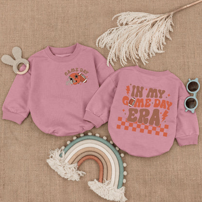 Football Game Day Baby Romper Cozy Football Season Vibes Bubble Bodysuit Comfort for Little Fan