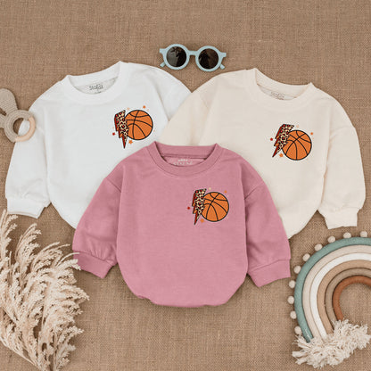 Retro Basketball Game Football Season Baby Romper Bubble Bodysuit Infant Football Game Day Outfit Gift