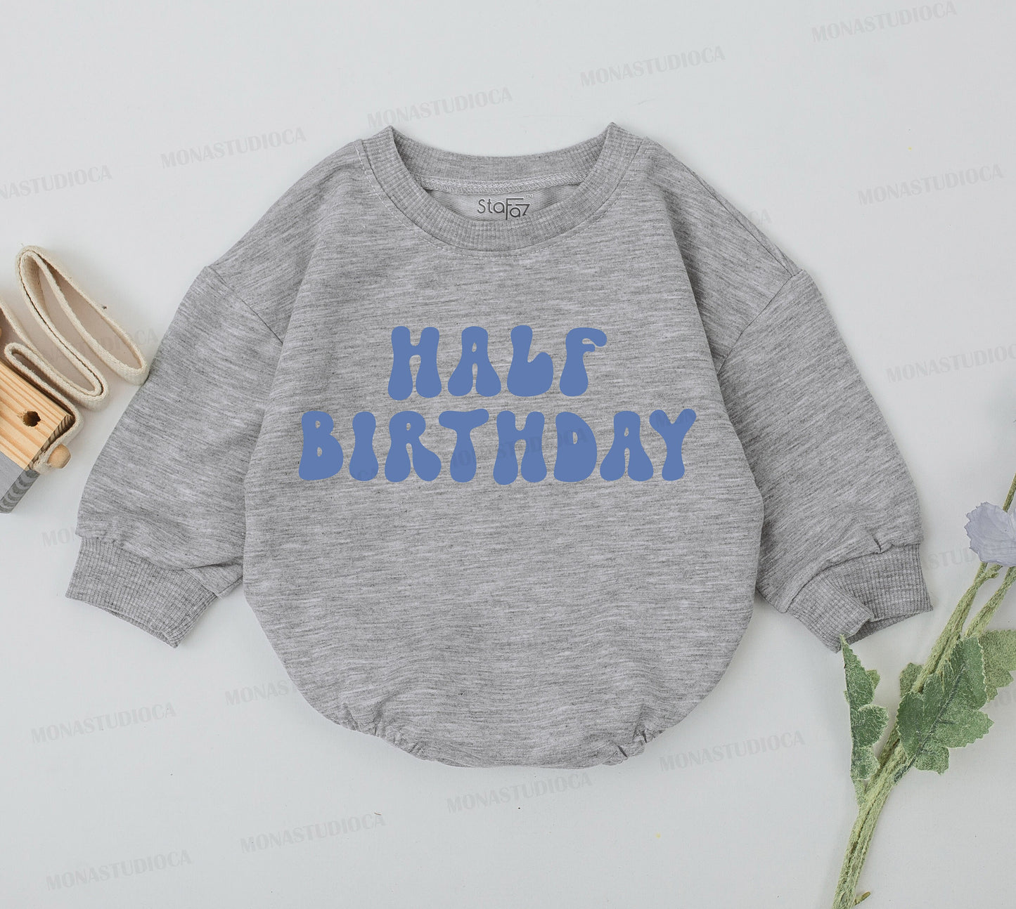 Half Way To One Boy Romper for 6 Months Old Baby Natural Birthday Outfit First Half Year Celebration Gift Bodysuit New Clothes