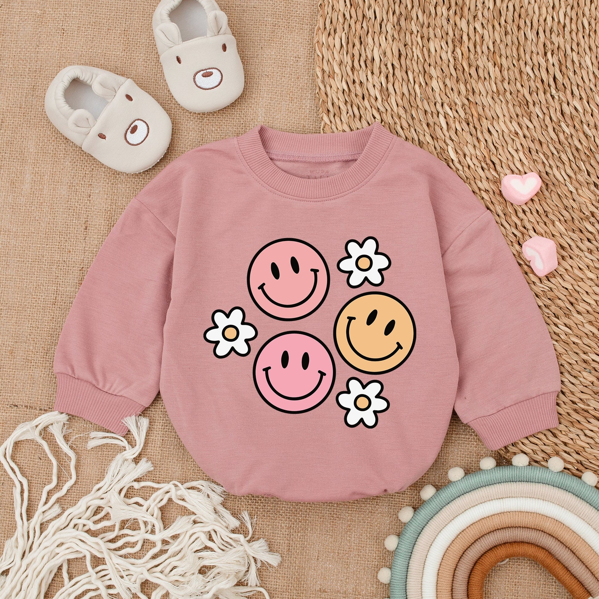 Groovy Smile Romper: Retro Birthday & Baby Shower Outfit for Girls