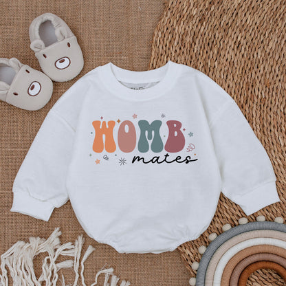 Womb Mates Twin Rompers - Cute & Funny Newborn Baby Outfit Set  