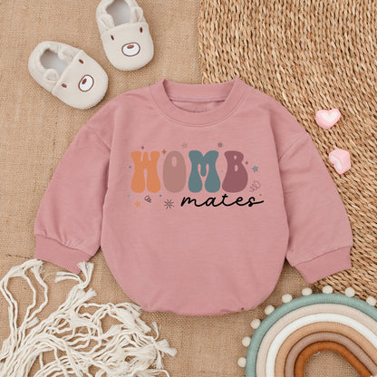 Womb Mates Twin Rompers - Cute & Funny Newborn Baby Outfit Set  
