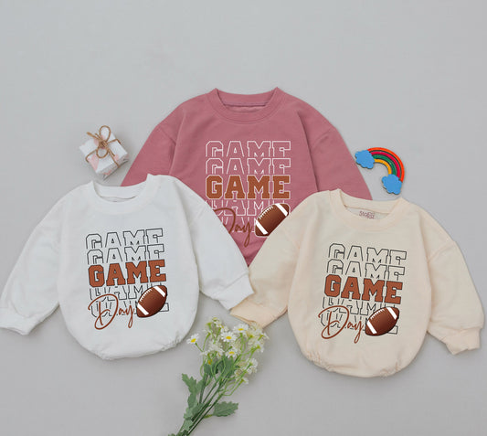 Retro Football Baby Romper, Fall Game Day Outfit, Baby Shower Gift