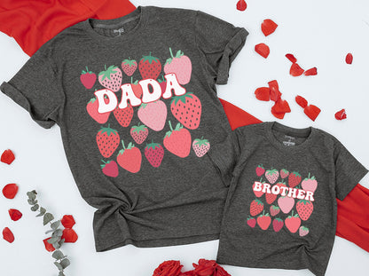 Berry First Birthday Matching Family Shirts "Sweet One" Strawberry Party Outfit Mama Daddy Sister