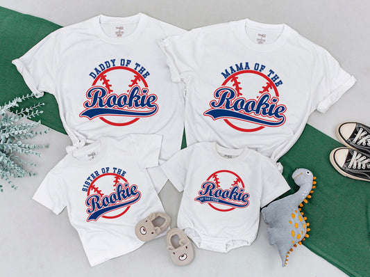 Rookie of the Year Baseball Birthday Shirt Matching Family Outfit Blue Rookie Baby Boy Girl Mommy Daddy Sister Brother First Year Celebration