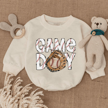 Vintage Baseball Baby Romper - Game Day Bodysuit for Infants